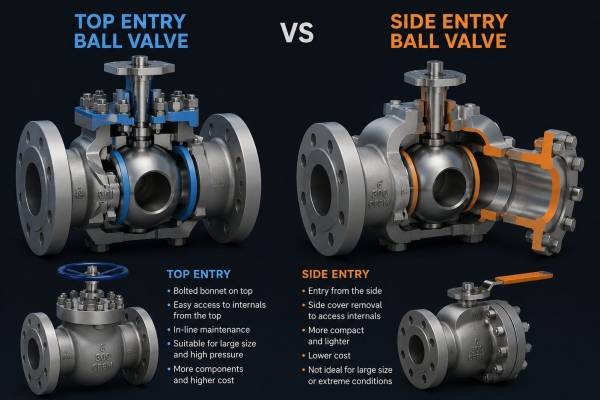 Why would a customer choose a Top Entry Ball Valve instead of a Side Entry Ball Valve?