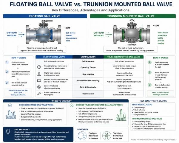 Floating Ball Valve vs. Trunnion Mounted Ball Valve